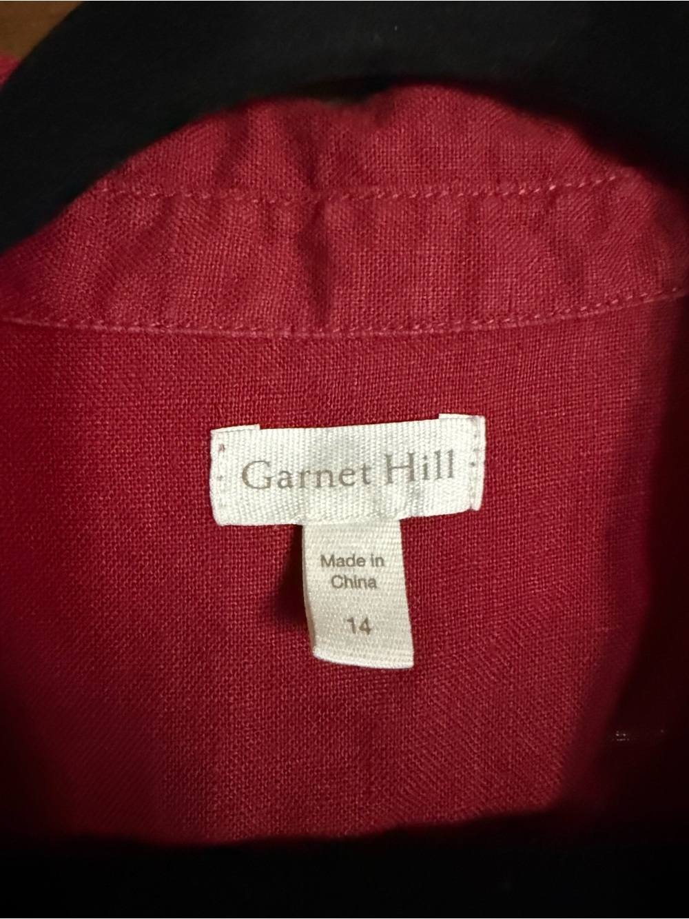 Garnet Hill 100% linen sleeveless shirt dress red 14 EUC - Picture 2 of 5